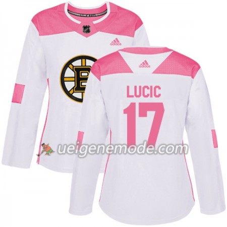 Dame Eishockey Boston Bruins Trikot Milan Lucic 17 Adidas 2017-2018 Weiß Pink Fashion Authentic